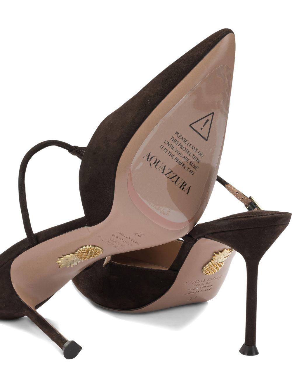 Mules a punta sorbonne in marrone Aquazzura - donna 