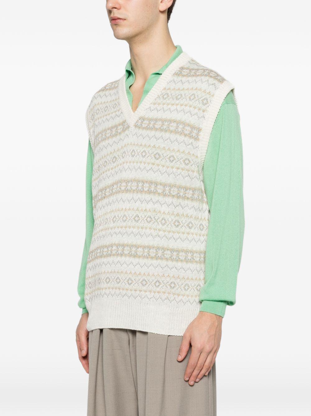 Gilet con fantasia scollo a v in multicolore Kiton - uomo 