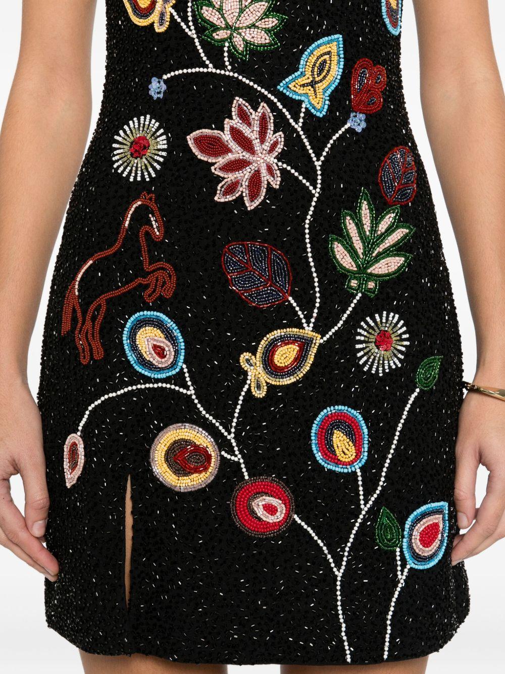 Abito mini con perline in nero Staud - donna 