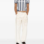 T-shirt con grafica a righe in blu e grigio Martine rose - uomo 
