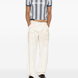 T-shirt con grafica a righe in blu e grigio Martine rose - uomo 