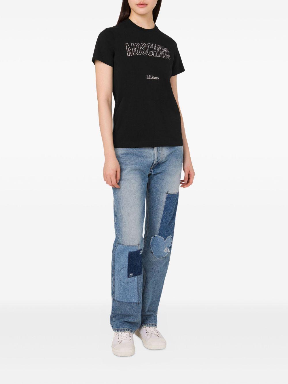 T-shirt con decorazione in nero Moschino - donna 