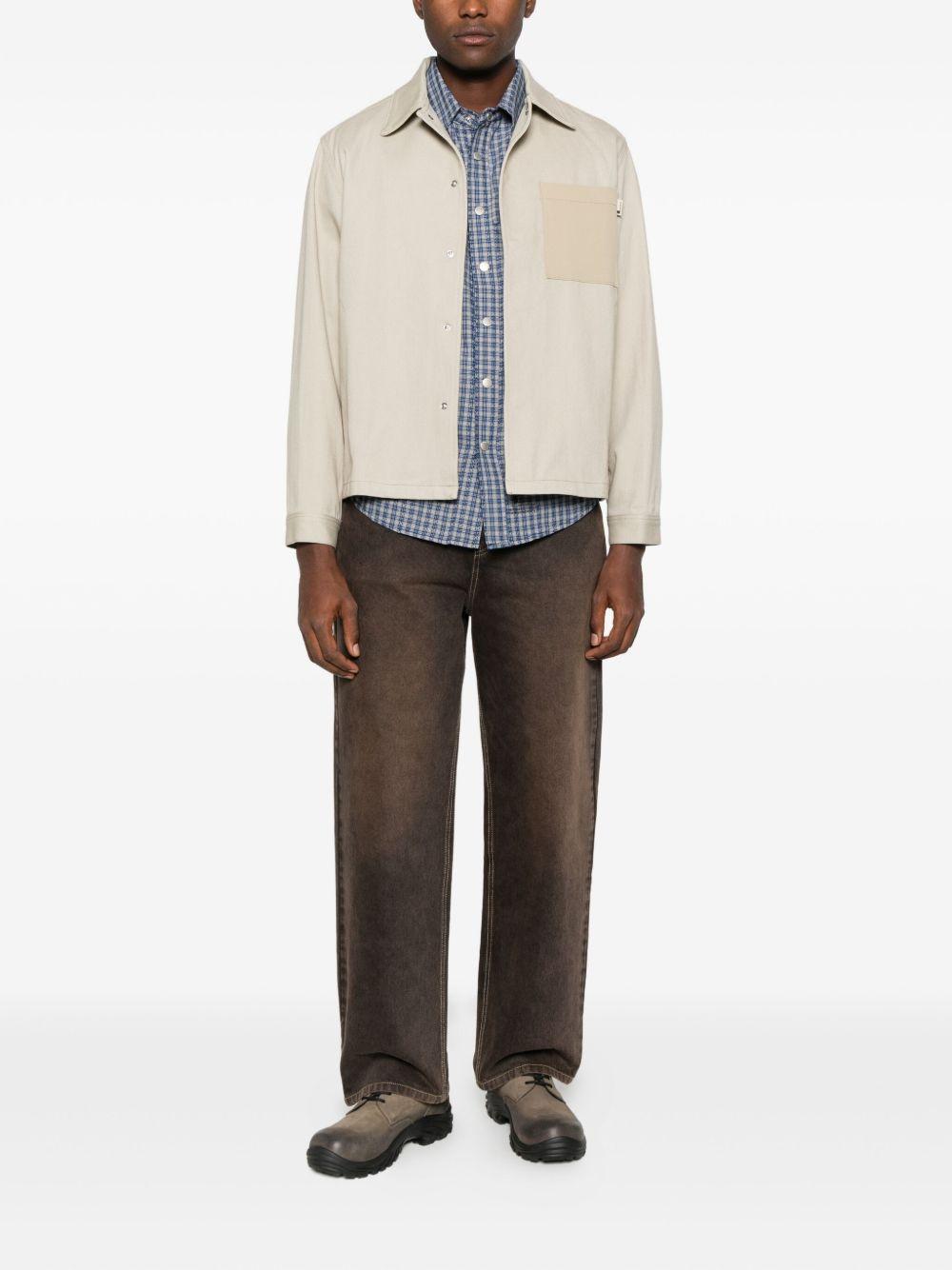 Giacca-camicia con tasca in beige Carrer - unisex 