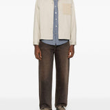 Giacca-camicia con tasca in beige Carrer - unisex 