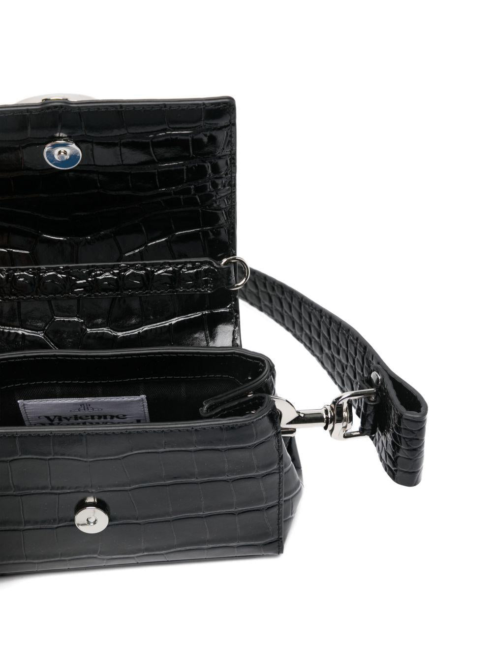 Borsa a spalla Hazel con logo in nero 