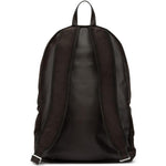 Zaino in pelle scamosciata con logo in marrone 