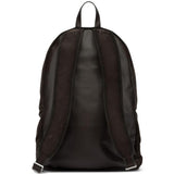 Zaino in pelle scamosciata con logo in marrone 