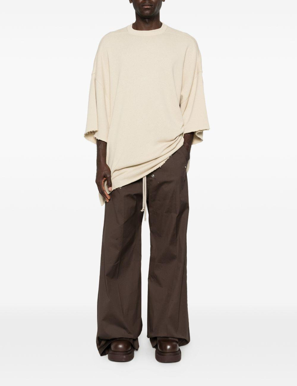 T-shirt Tommy T Sfrangiata in beige Rick owens - uomo 