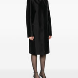 Cappotto senza colleto in seta in nero Toteme - donna 