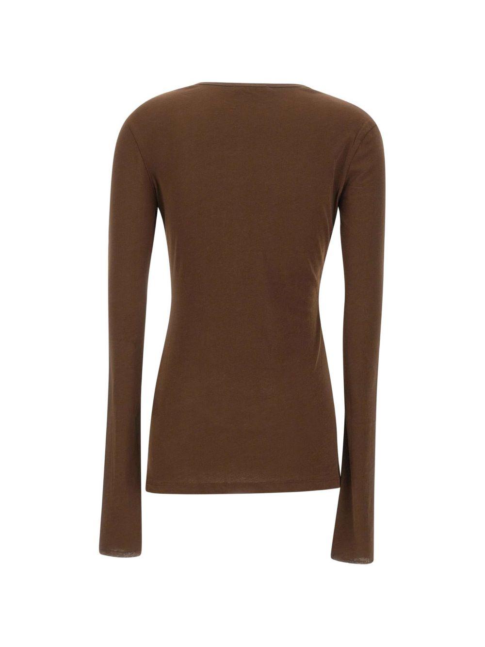 Top trasparente a maniche lunghe in marrone Entire studios - unisex 