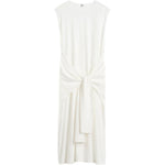 Abito midi con cintura in vita in bianco 