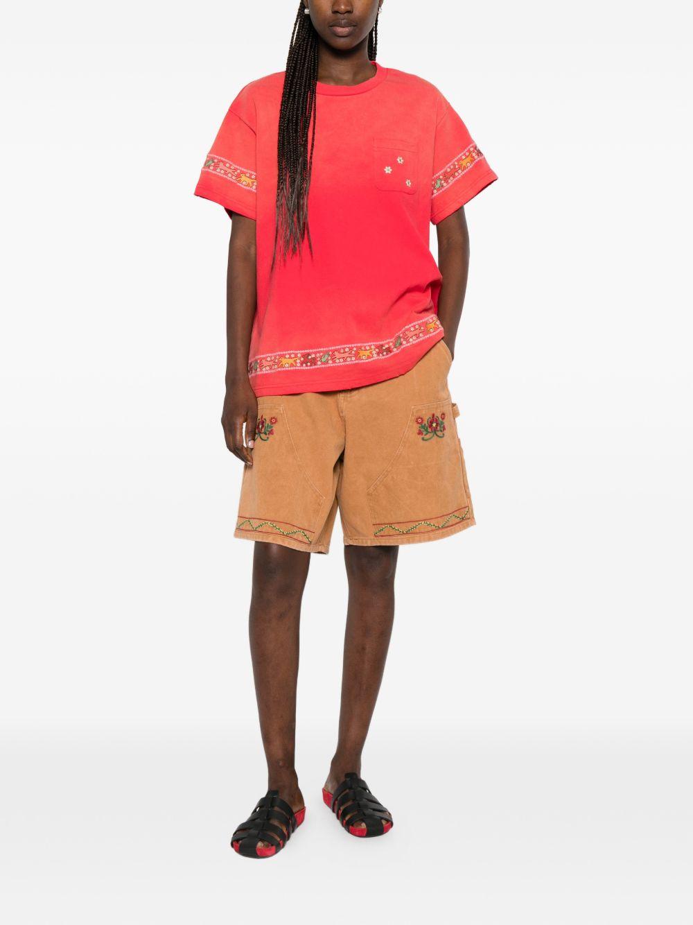 T-shirt con tasca sul petto in rosso Found - uomo 