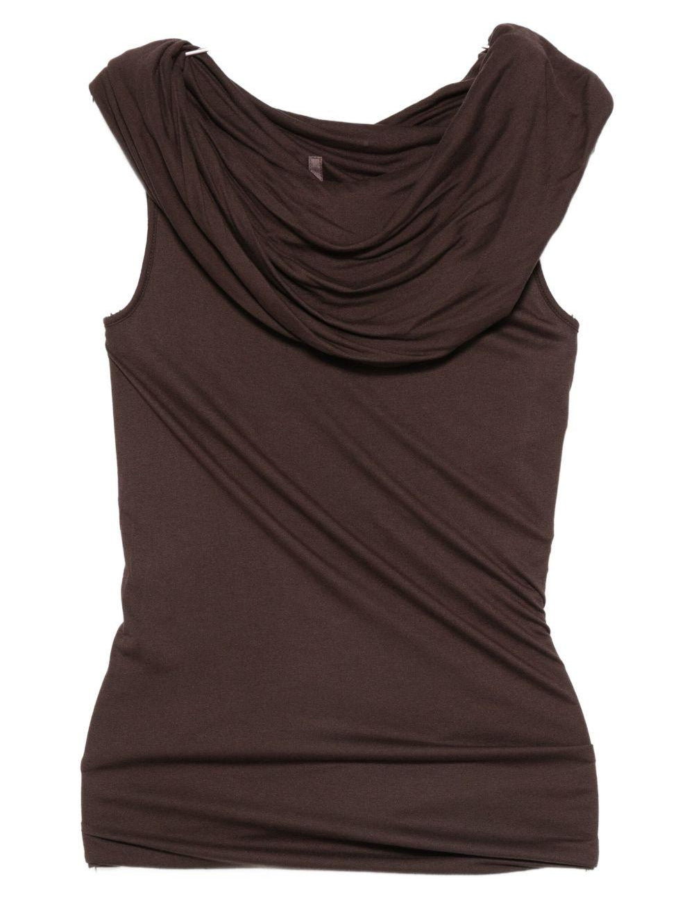 Top drapeggiato lola in marrone Rick owens lilies - donna 