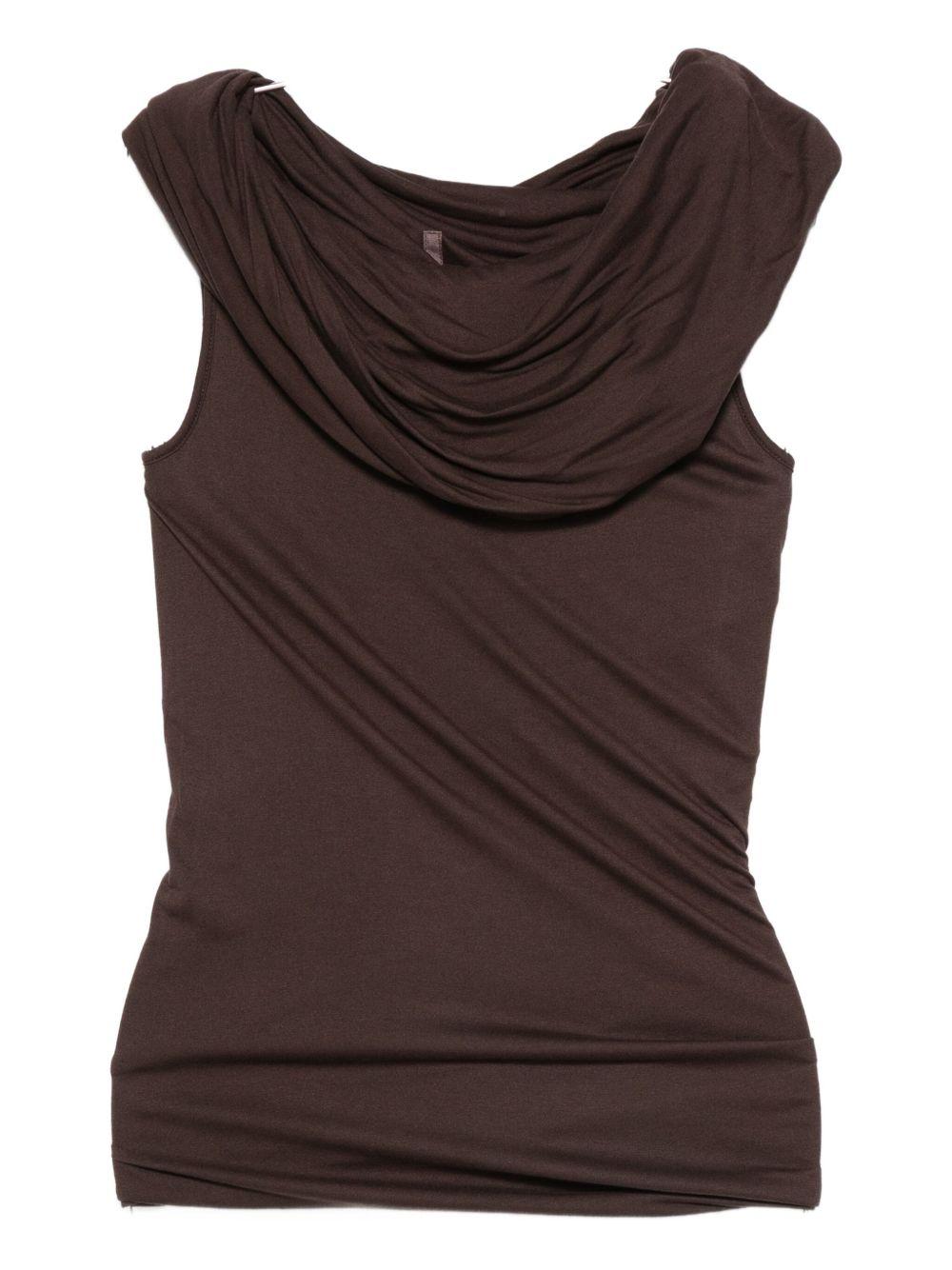 Top drapeggiato lola in marrone Rick owens lilies - donna 