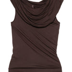 Top drapeggiato lola in marrone Rick owens lilies - donna 