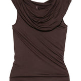 Top drapeggiato lola in marrone Rick owens lilies - donna 