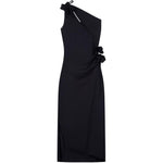 Abito lungo asimmetrico floreale in nero Coperni - donna 