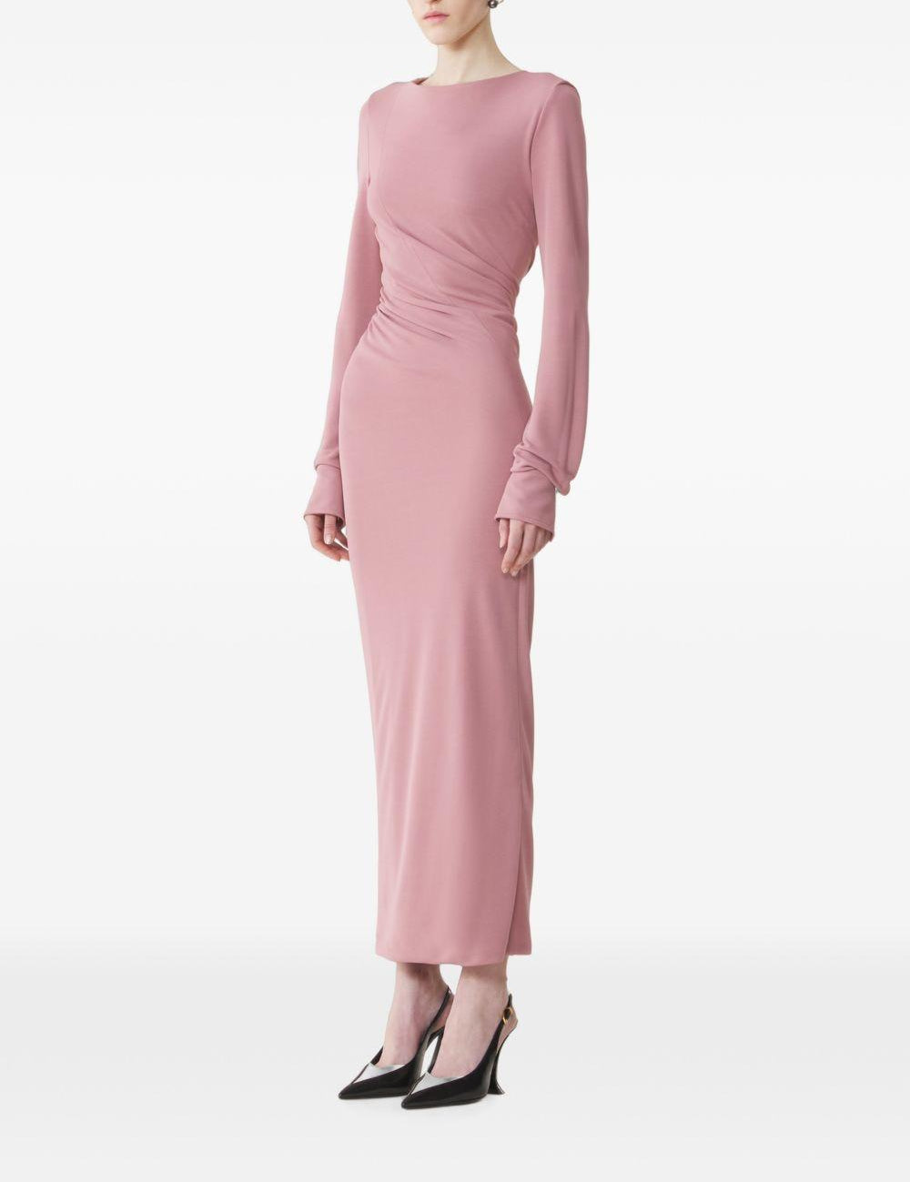 Abito midi in viscosa in rosa 