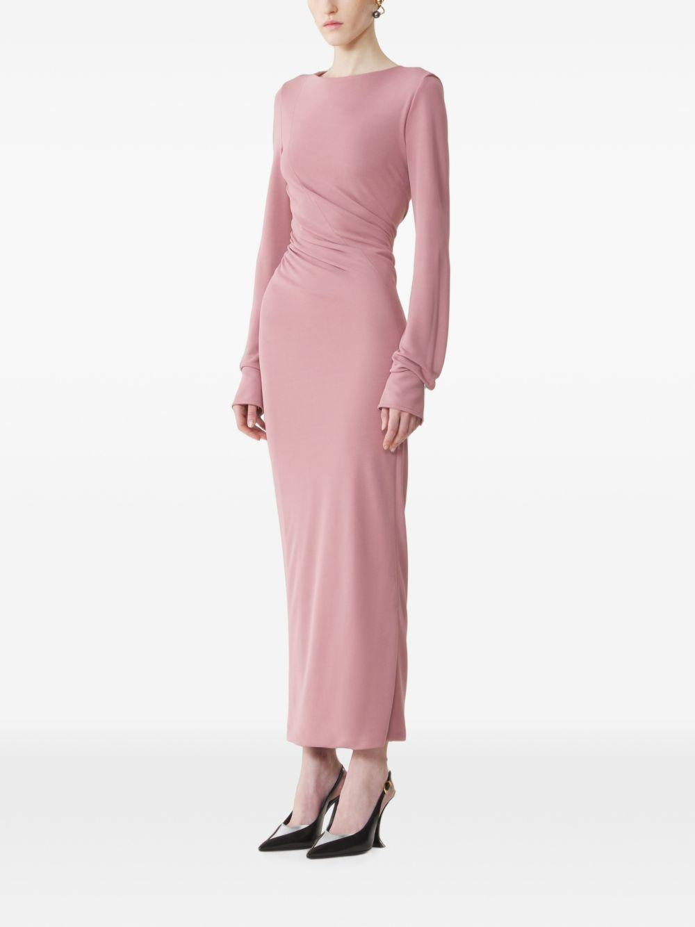 Abito midi in viscosa in rosa 