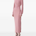 Abito midi in viscosa in rosa 