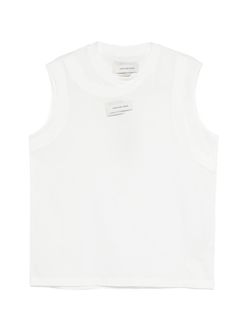 Canotta con logo in bianco Feng chen wang - uomo 