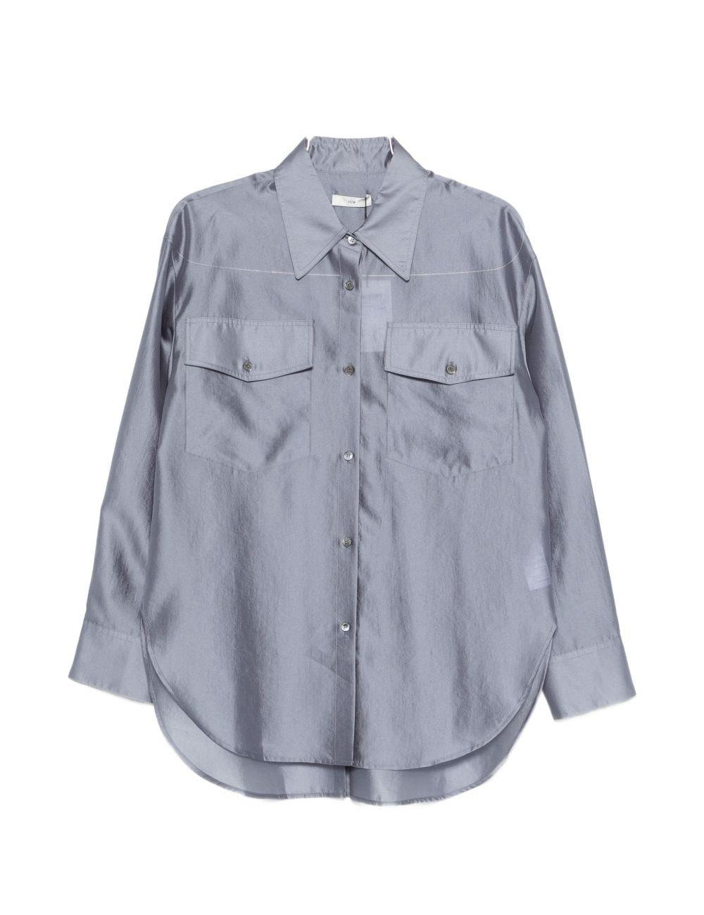 Camicia con design satinato in grigio R2w - donna 