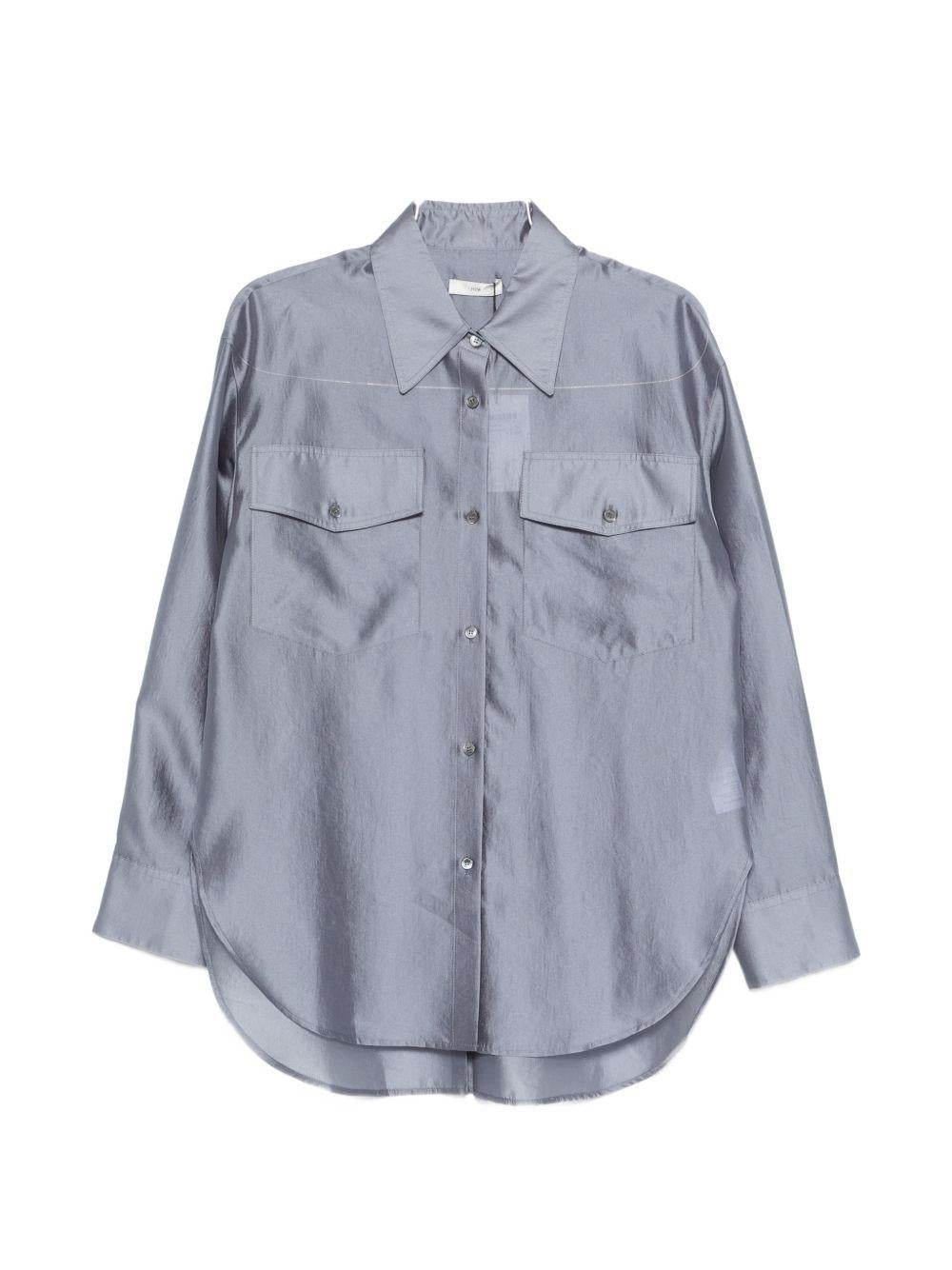 Camicia con design satinato in grigio R2w - donna 