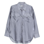 Camicia con design satinato in grigio R2w - donna 