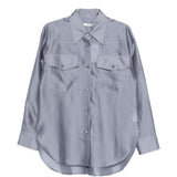 Camicia con design satinato in grigio R2w - donna 