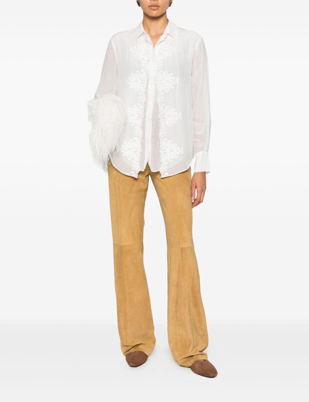 Camicia a maniche lunghe in bianco 
