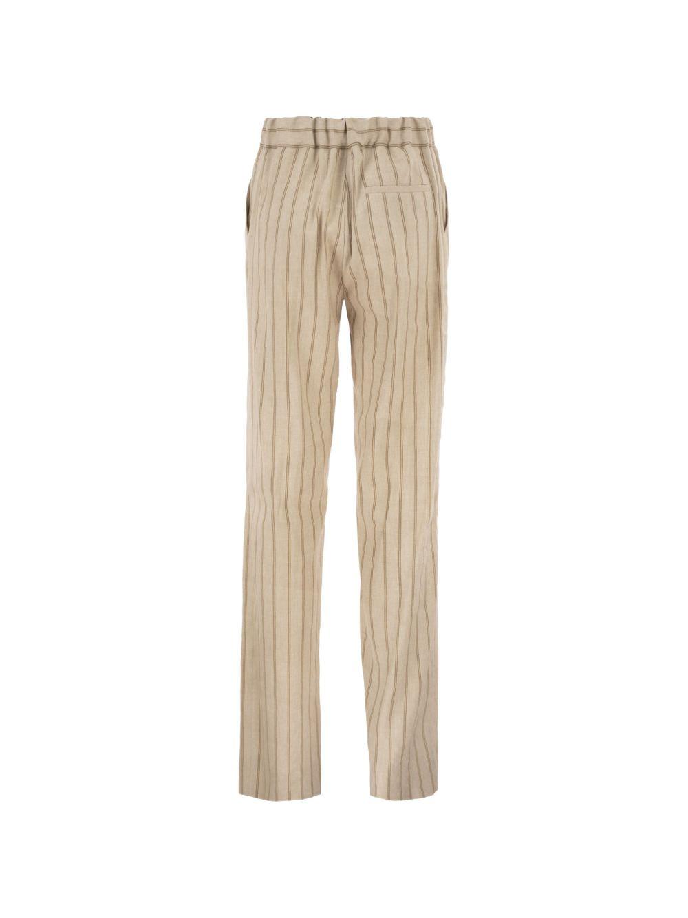 Pantaloni slim-fit a righe in beige Antonelli - donna 