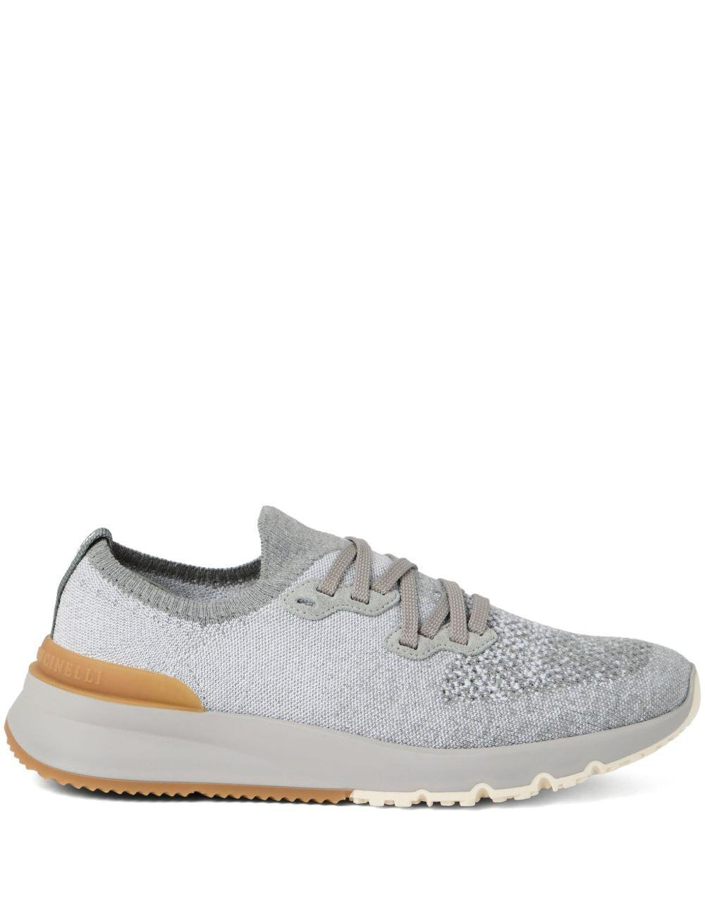 Sneakers in maglia in grigio Brunello cucinelli - uomo 