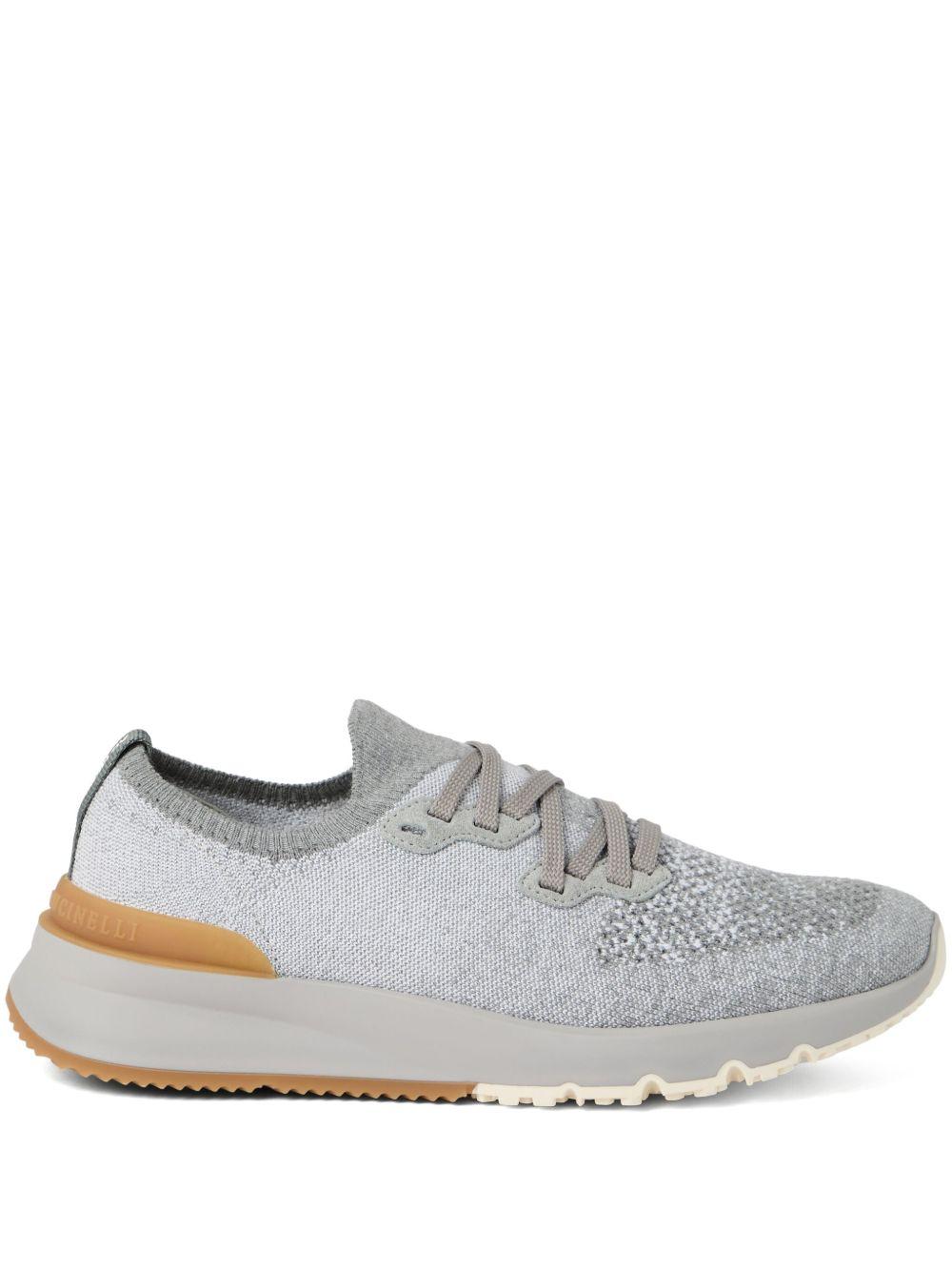 Sneakers in maglia in grigio Brunello cucinelli - uomo 