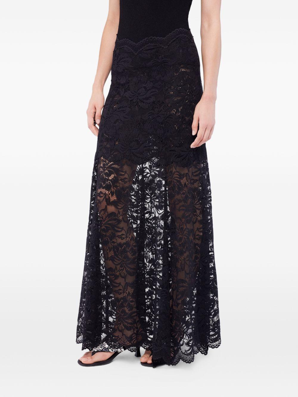Gonna lunga in pizzo nero Rabanne - donna 
