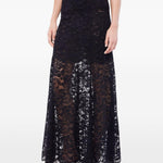 Gonna lunga in pizzo nero Rabanne - donna 