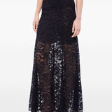 Gonna lunga in pizzo nero Rabanne - donna 