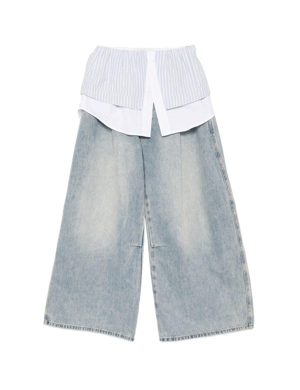 Jeans a gamba larga 2 in 1 in azzurro Feng chen wang - uomo 