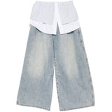 Jeans a gamba larga 2 in 1 in azzurro Feng chen wang - uomo 