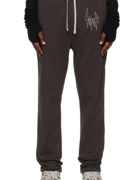 Jogger con coulisse in marrone Rick Owens x Moncler - unisex<BR/><BR/> 
