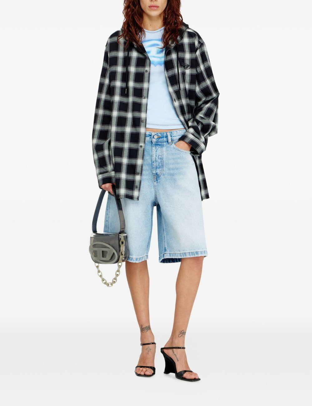 Shorts de-sire in denim blu diesel - donn 