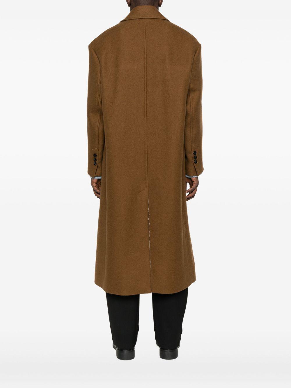 Cappotto doppio petto in lana in marrone Ami paris - uomo 