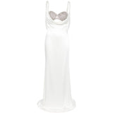 ABITO LUNGO CON BRALETTE GIOIELLO IN BIANCO GIUSEPPE DI MORABITO - donna 