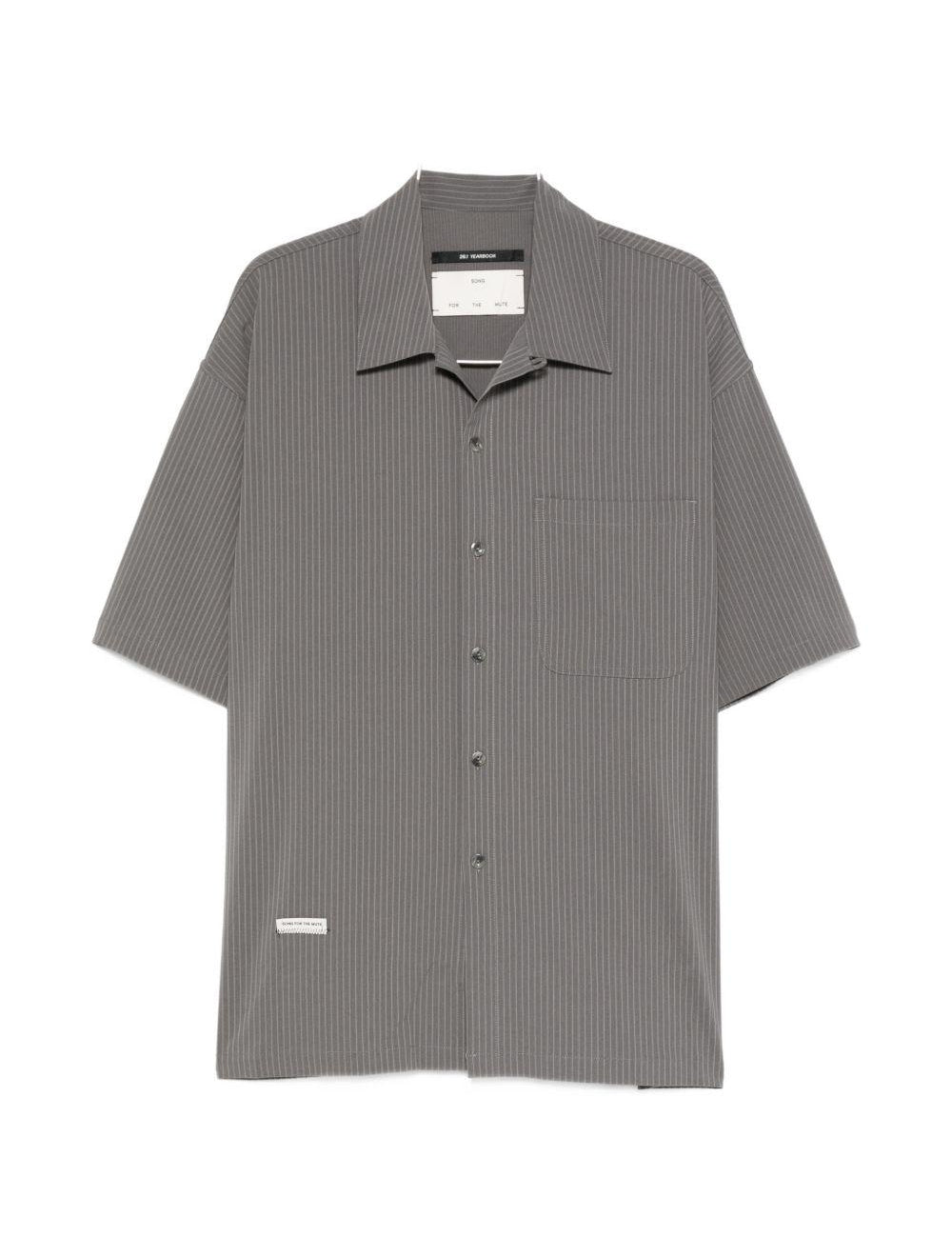 Camicia con taschino sul petto a fantasia gessata in grigio Song for the mute - uomo 