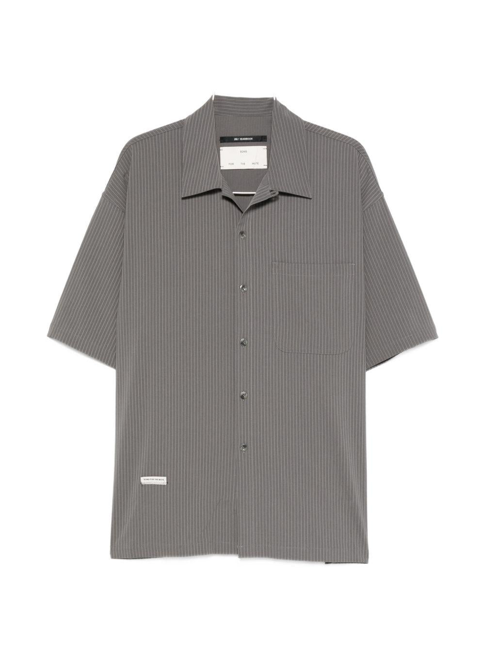 Camicia con taschino sul petto a fantasia gessata in grigio Song for the mute - uomo 