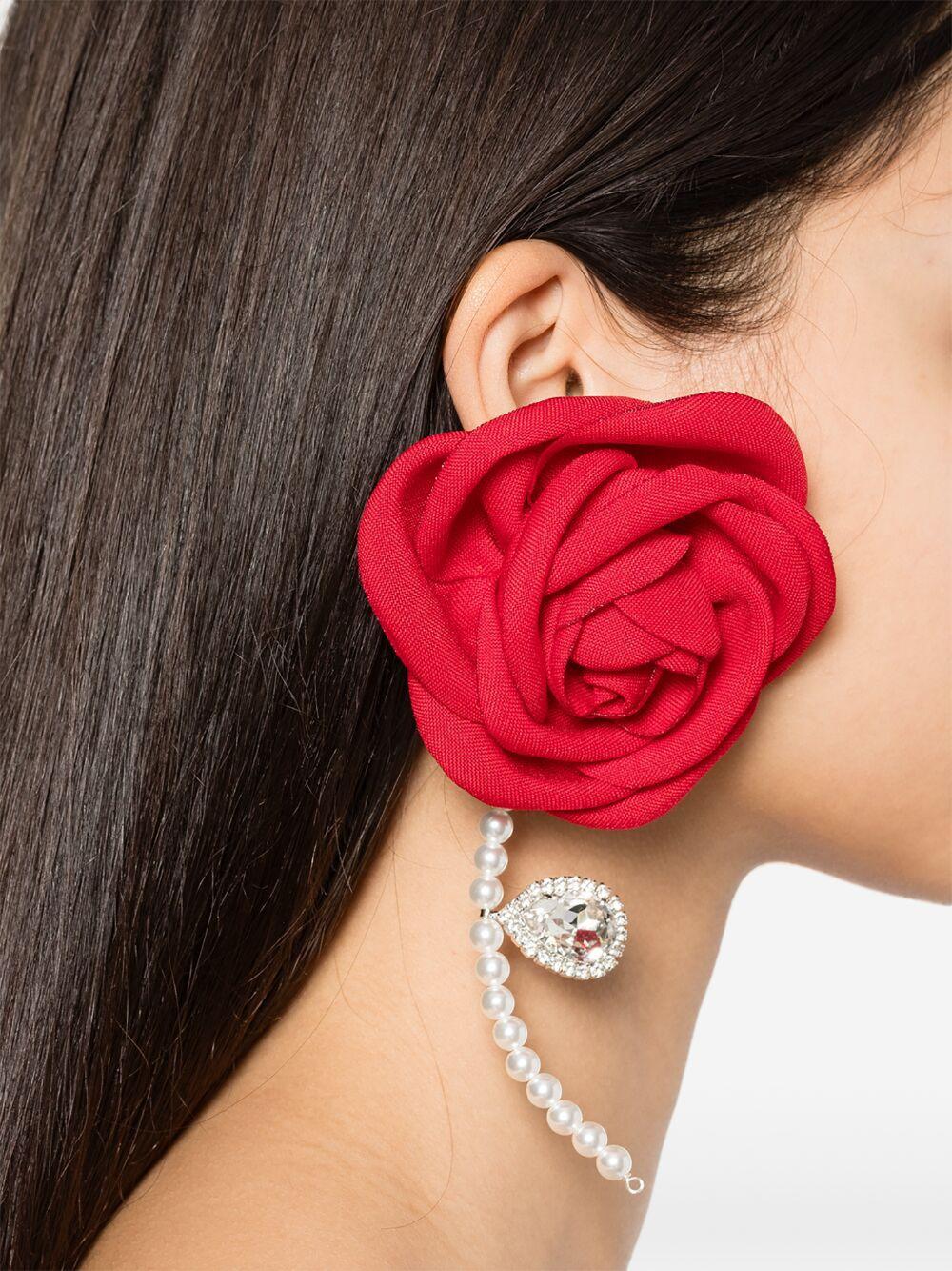 Orecchini con decorazioni floreali in rosso Magda butrym - donna 