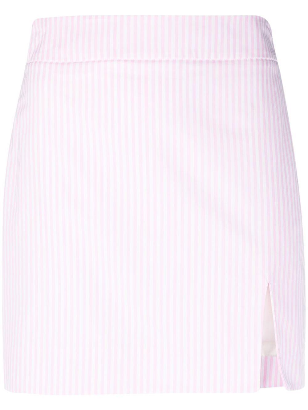 Minigonna a righe in cotone in rosa Rowen Rose - donna 