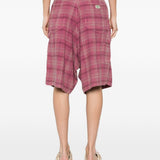 Shorts a quadri in rosa R13 - donna 