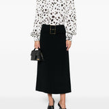Gonna midi con fibbia in nero Rowen rose - donna 