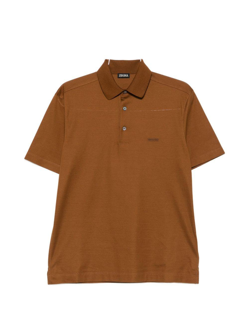 Polo a maniche corte in marrone Zegna - uomo 