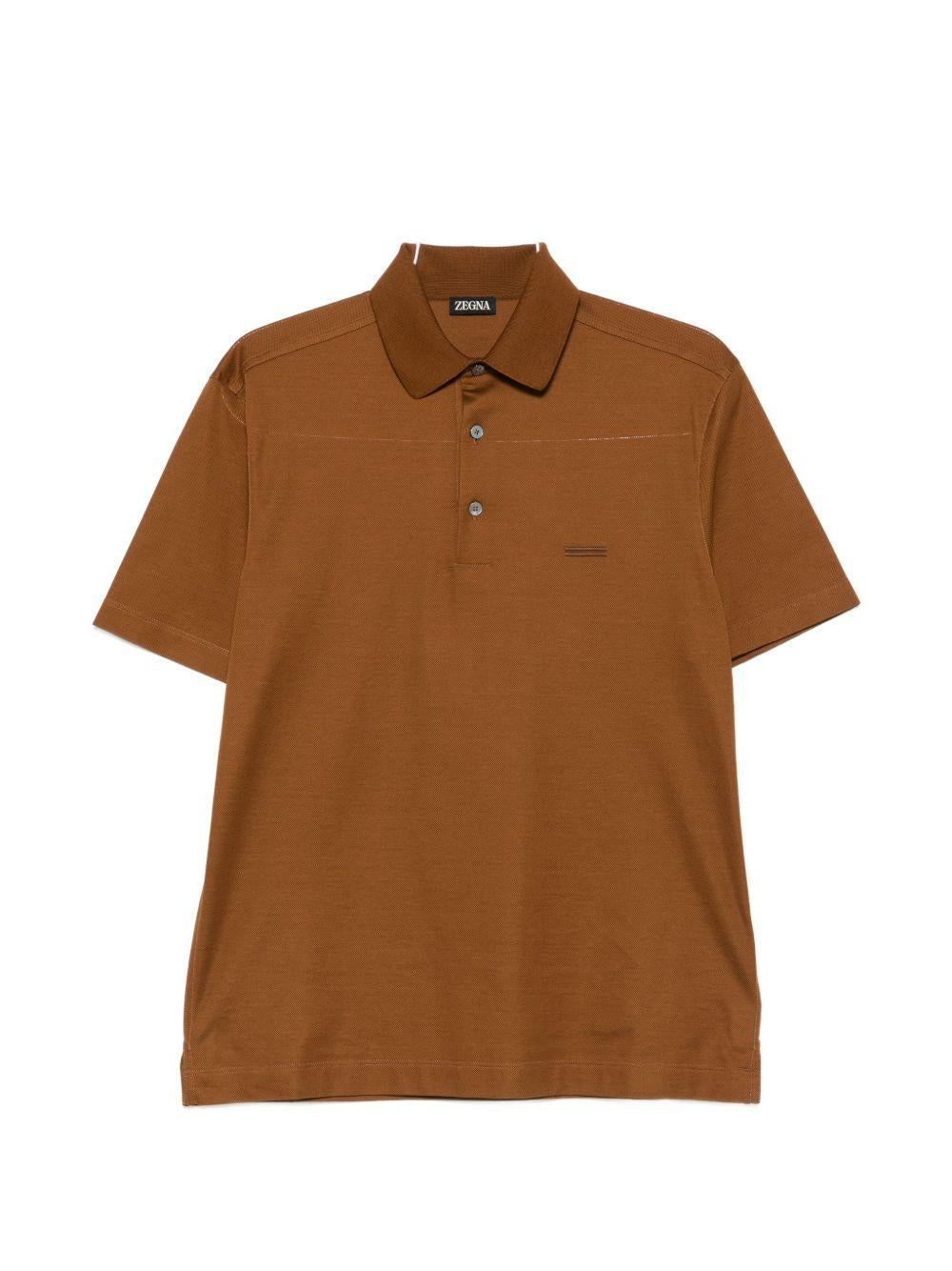 Polo a maniche corte in marrone Zegna - uomo 